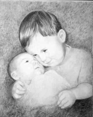 Pencil Paintings - Pencil Portraits - Graphite Portraits - Portraits of Infants and Children